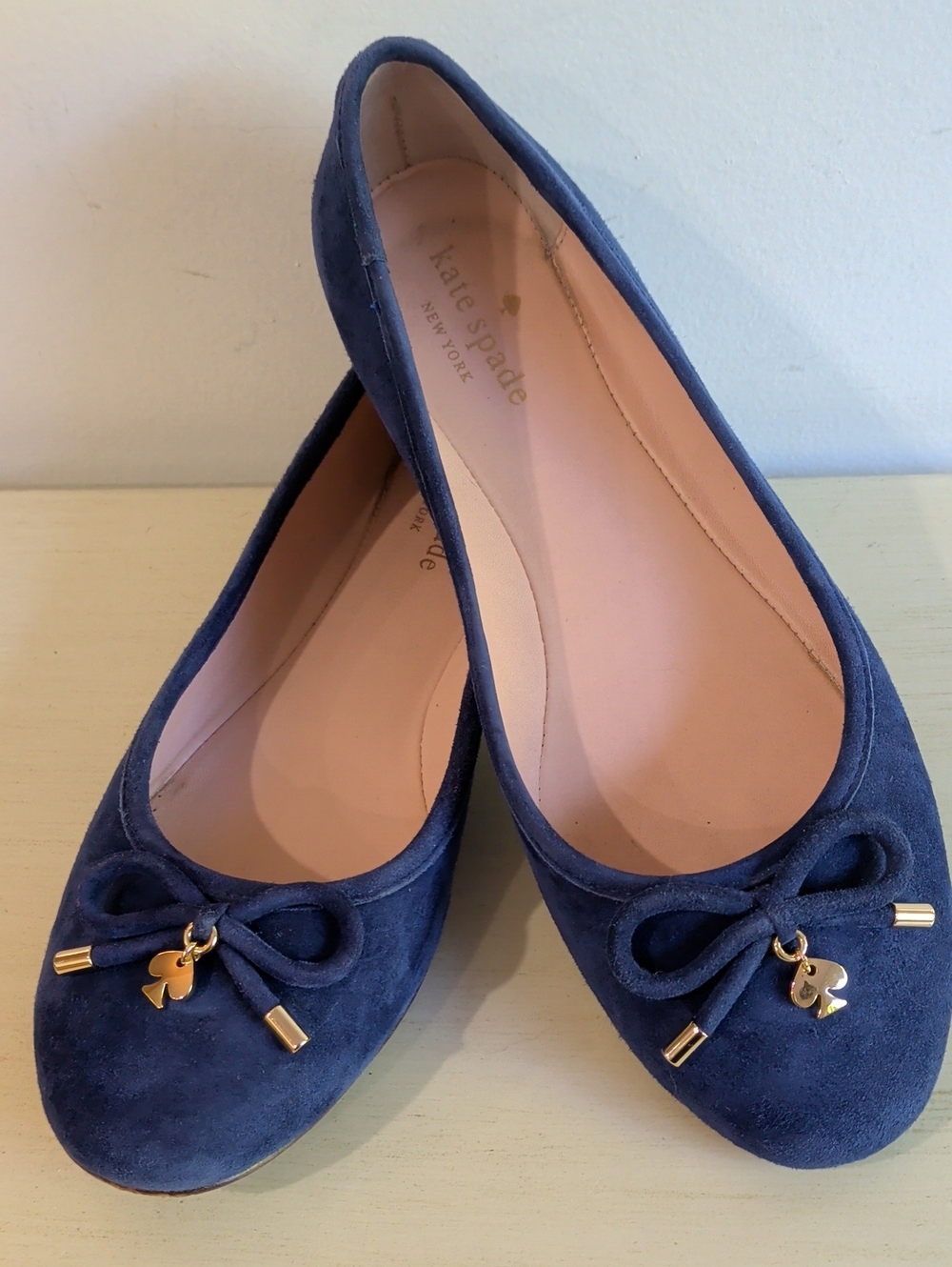 kate spade Blue Suede Ballet Flats Size 8.5
